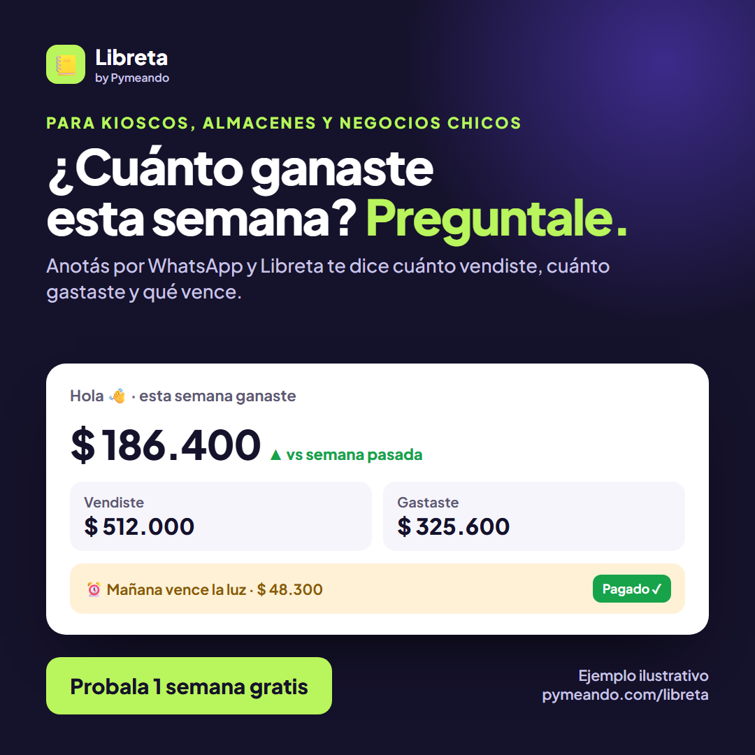 Aviso de Libreta: ¿cuánto ganaste esta semana? Preguntale